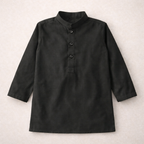 Boys Black Cotton 3 Piece Waistcoat Shalwar Kameez - Lil' Cubs