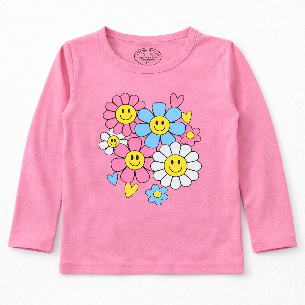 Happy Flowers Pink Summer Coord Set (2-Piece)