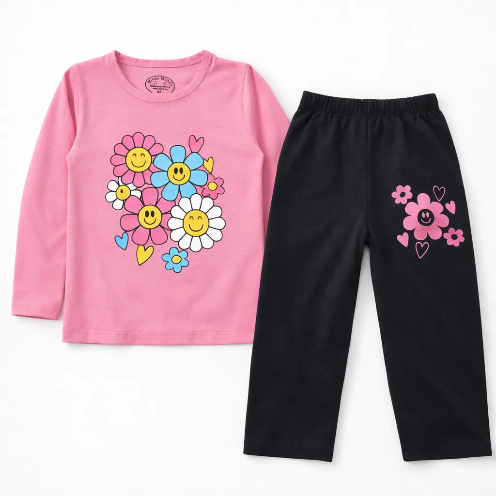 Happy Flowers Pink Summer Coord Set (2-Piece) - Lil' Cubs