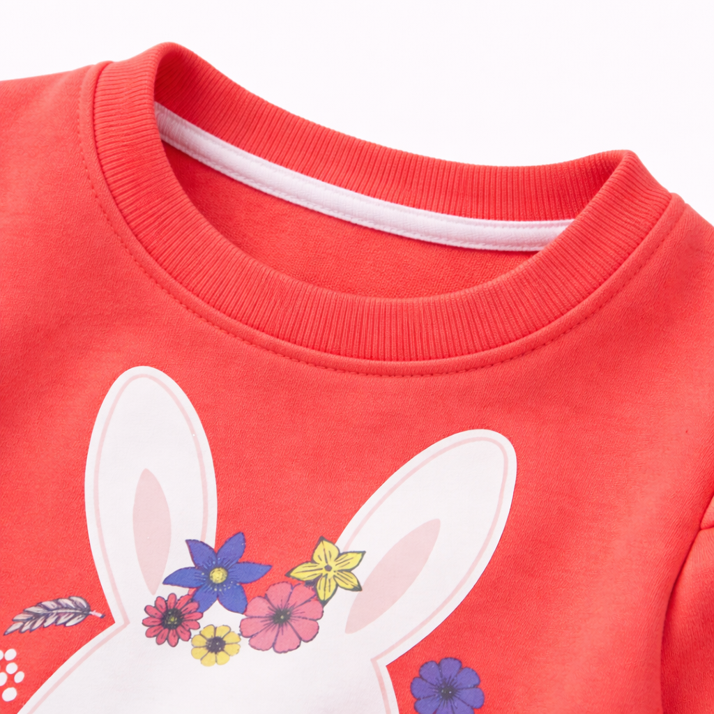 Pink Bunny Floral Print Sweatshirt