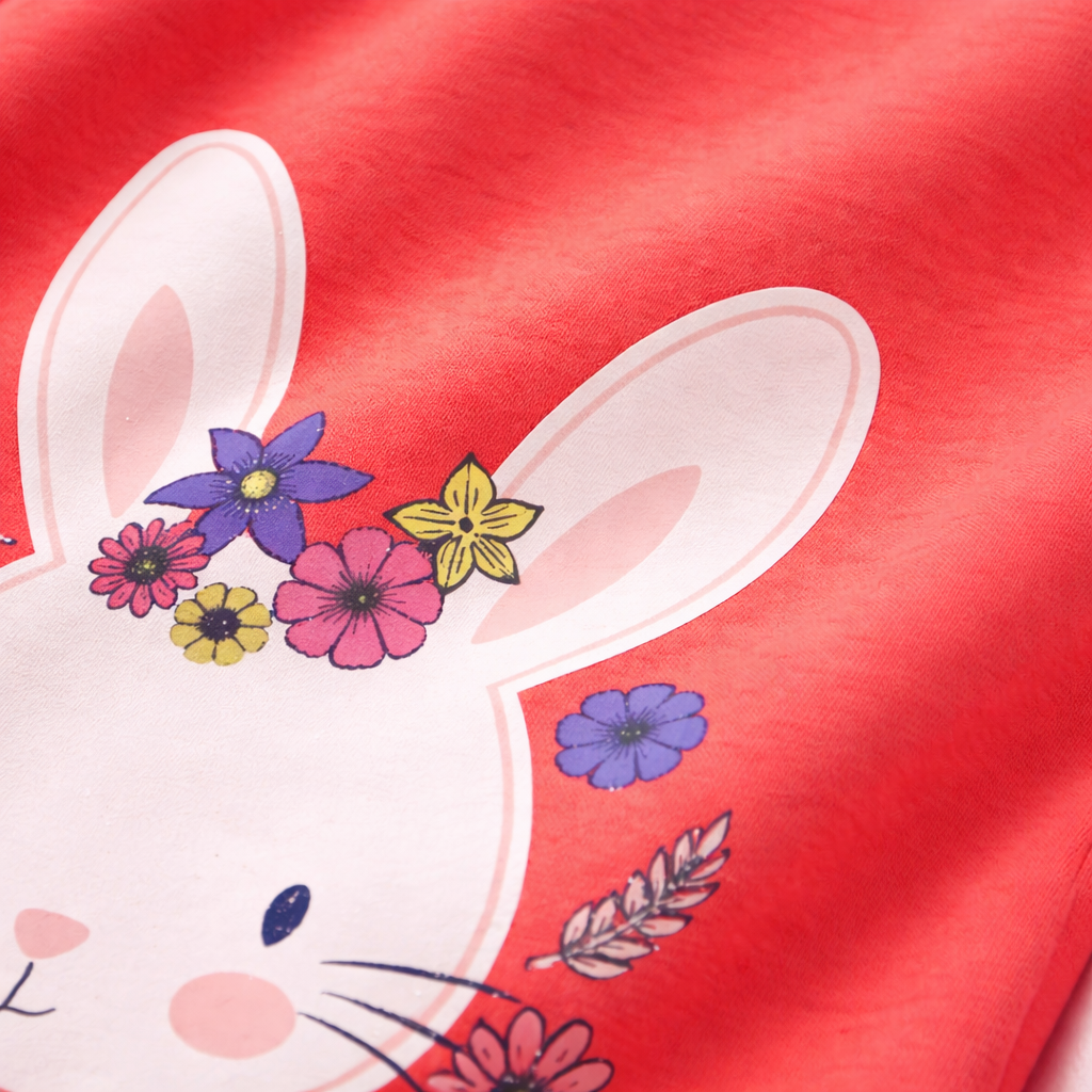 Pink Bunny Floral Print Sweatshirt