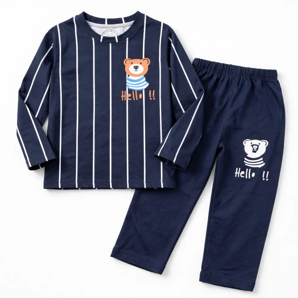 Hello Bear Navy Summer Coord Set (2-Piece) - Lil' Cubs