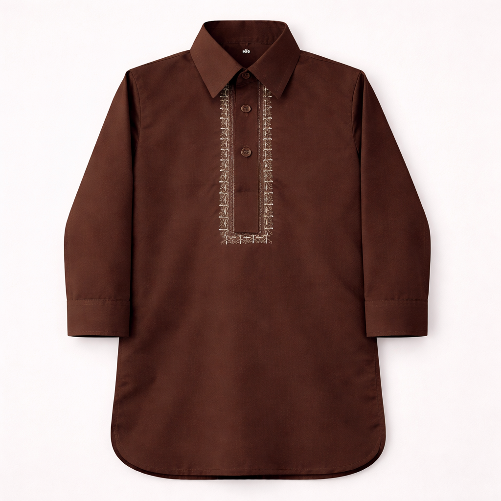 Royal Embroidered Brown Shalwar Kameez