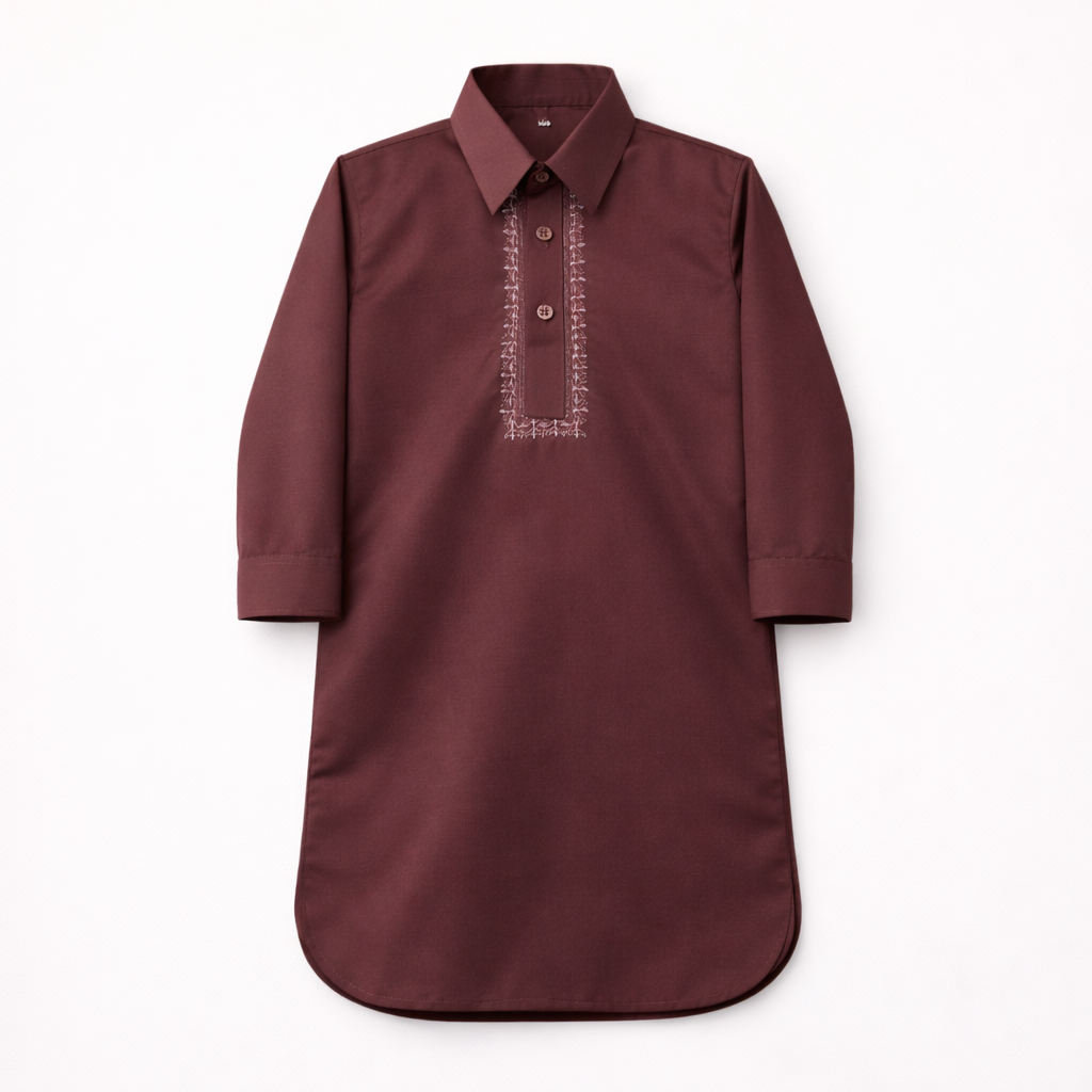 Royal Embroidered Dusty Maroon Shalwar Kameez