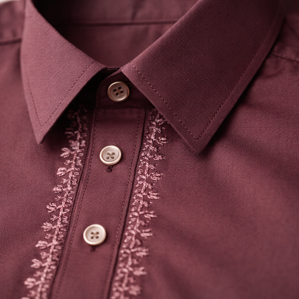 Royal Embroidered Dusty Maroon Shalwar Kameez