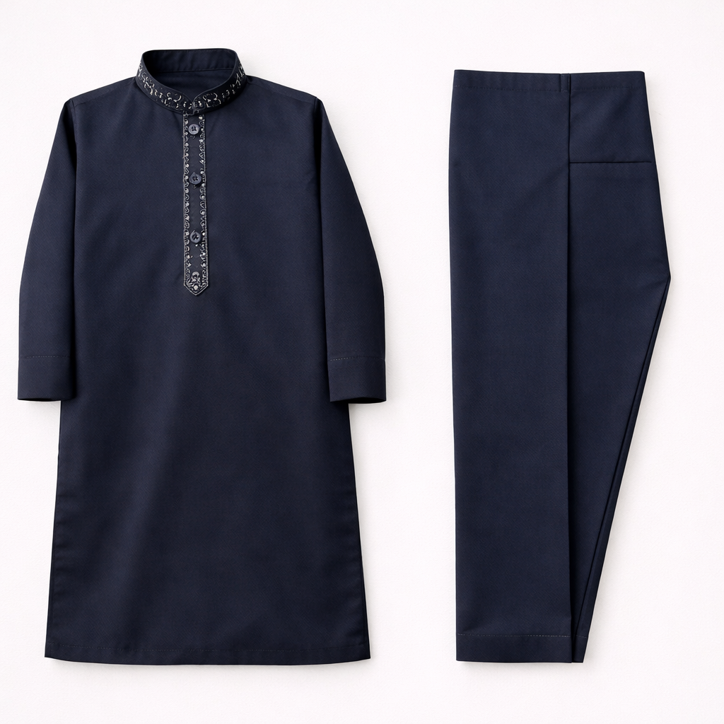 Sultan Embroidered Navy Blue Shalwar Kameez