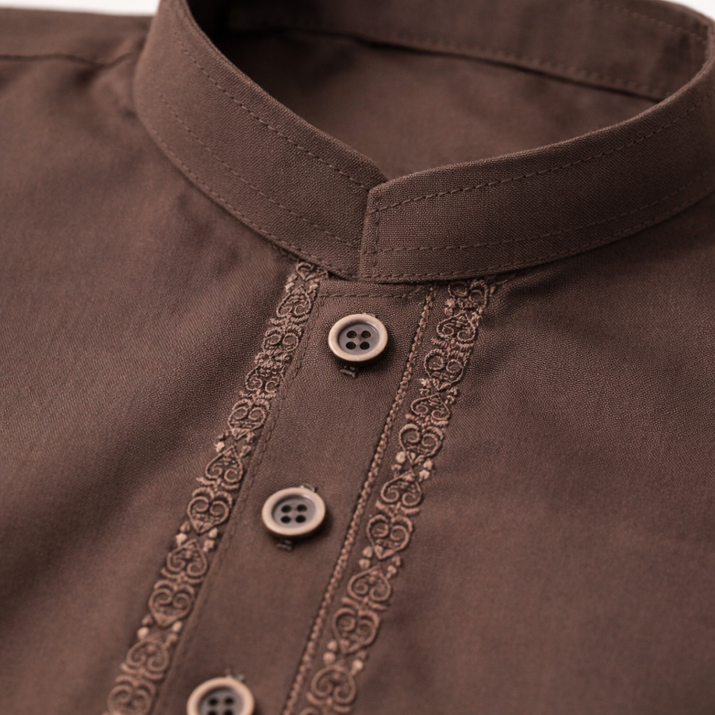 Zayn Embroidered Brown Shalwar Kameez