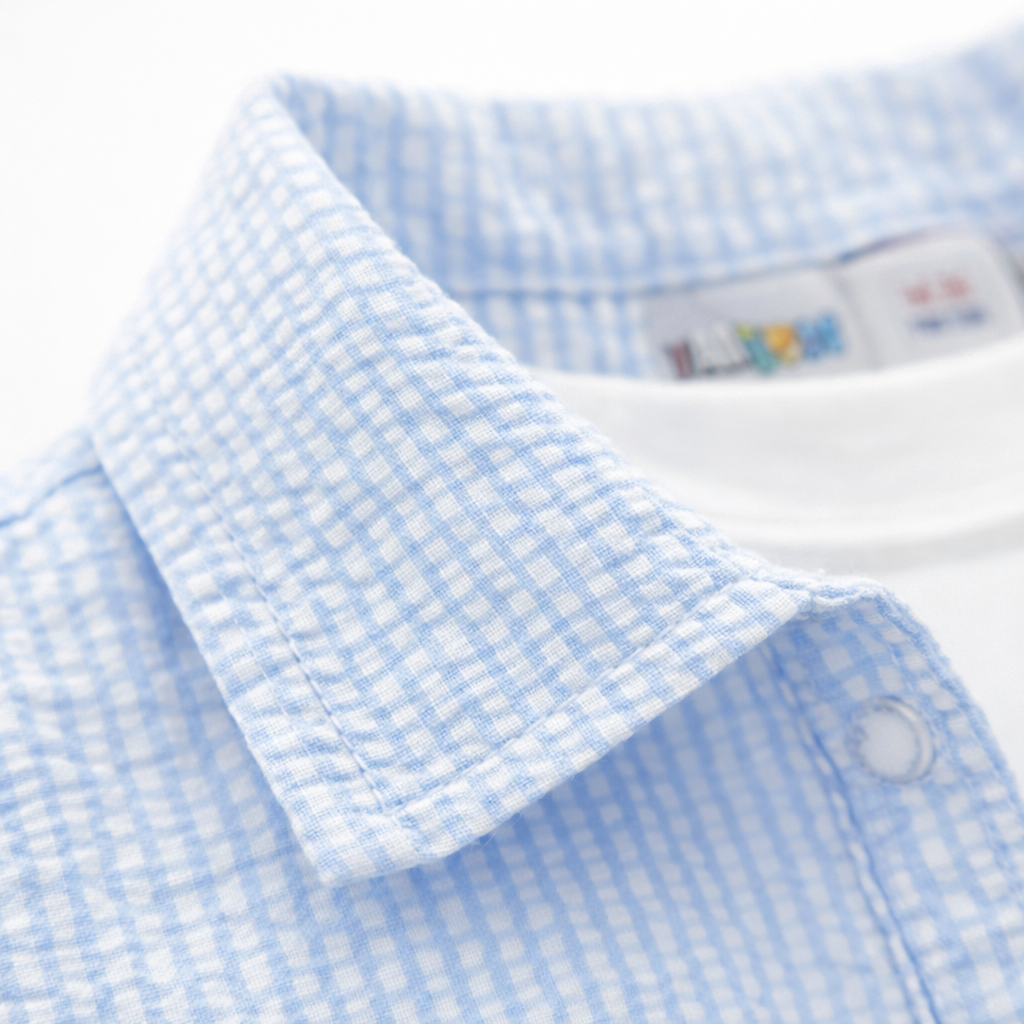 Blue Kitty Print Casual Coord Set (3-Piece)