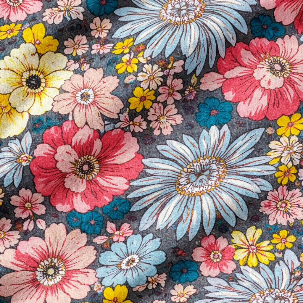 Multi-Color Pastel Print Kurti Pajma (2-Piece)