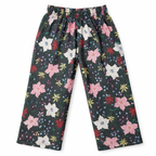 Girls floral bloom dark grey cotton pajamas with comfortable fit, featuring a charming floral pattern from lilcubspk.