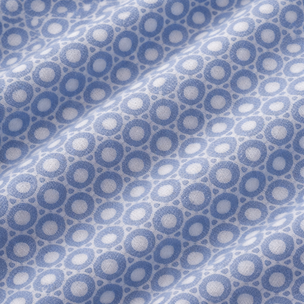 Girls' blue and white circle print cotton pajamas with comfortable trousers by lilcubspk.