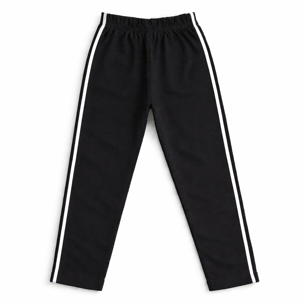 Boys Cotton Trousers with White Stripes (Different Shades)