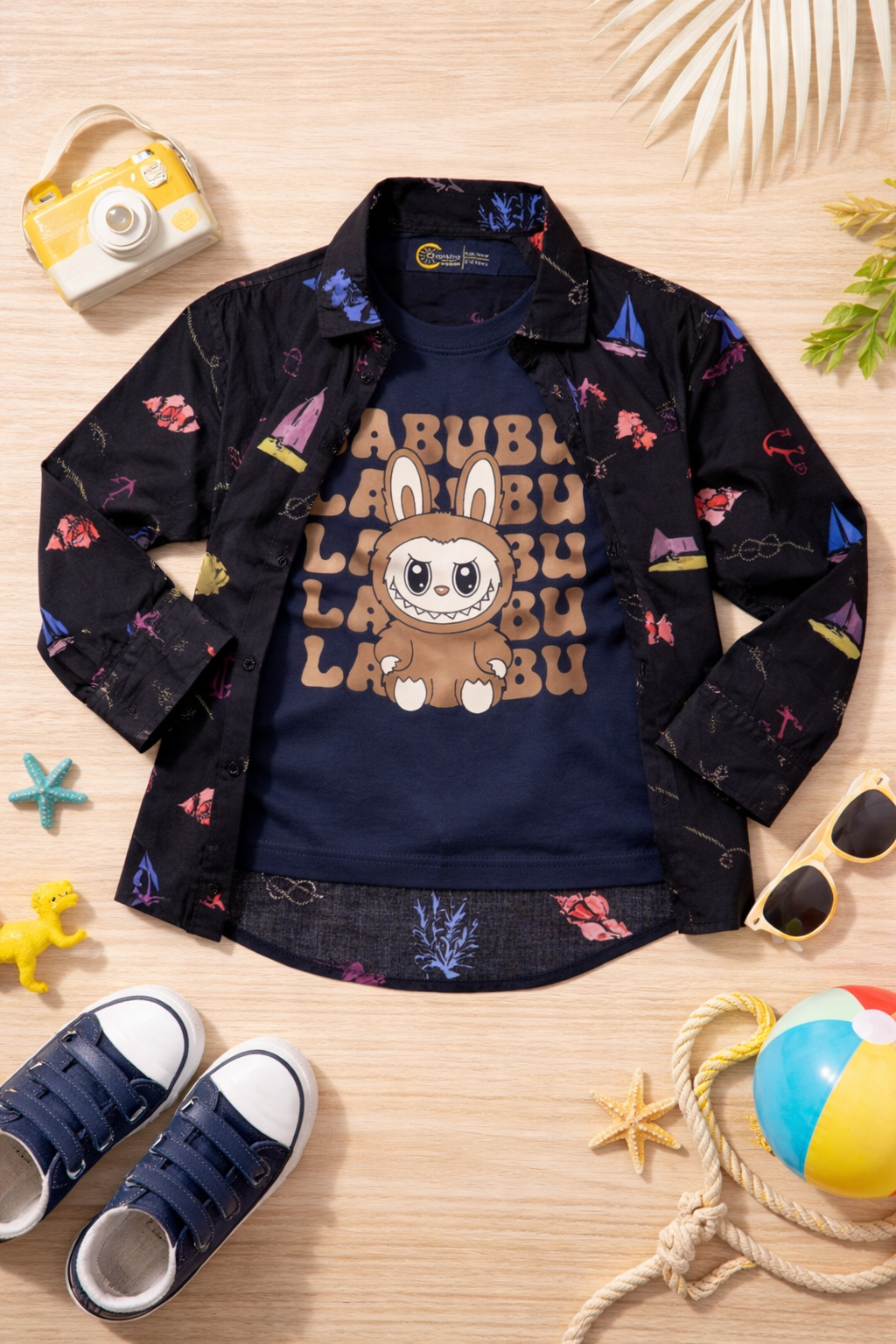 Black Tee Casual Shirt with Bunny Graphic T-Shirt Outfit