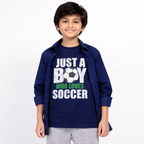 Blue Casual Shirt with Soccer Graphic T-Shirt Outfit