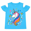Girls Sky Blue Unicorn Summer T-Shirt - Size 1 - 12 Years