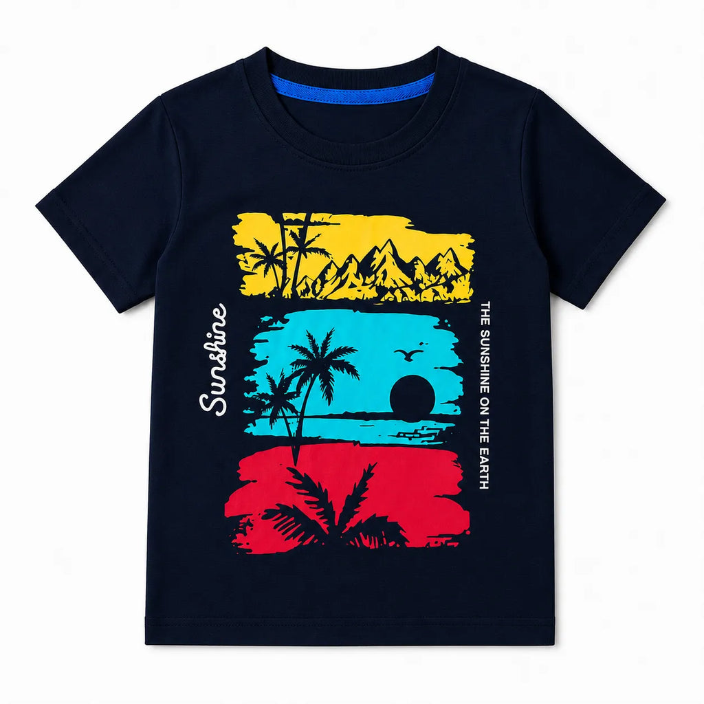 Boys Navy Blue Sunshine Summer Coord Set (2 Piece) Age 1 - 12 Years