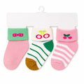 New Born Cotton Socks Pack of 3 – Bow, Lining & Cherry Design