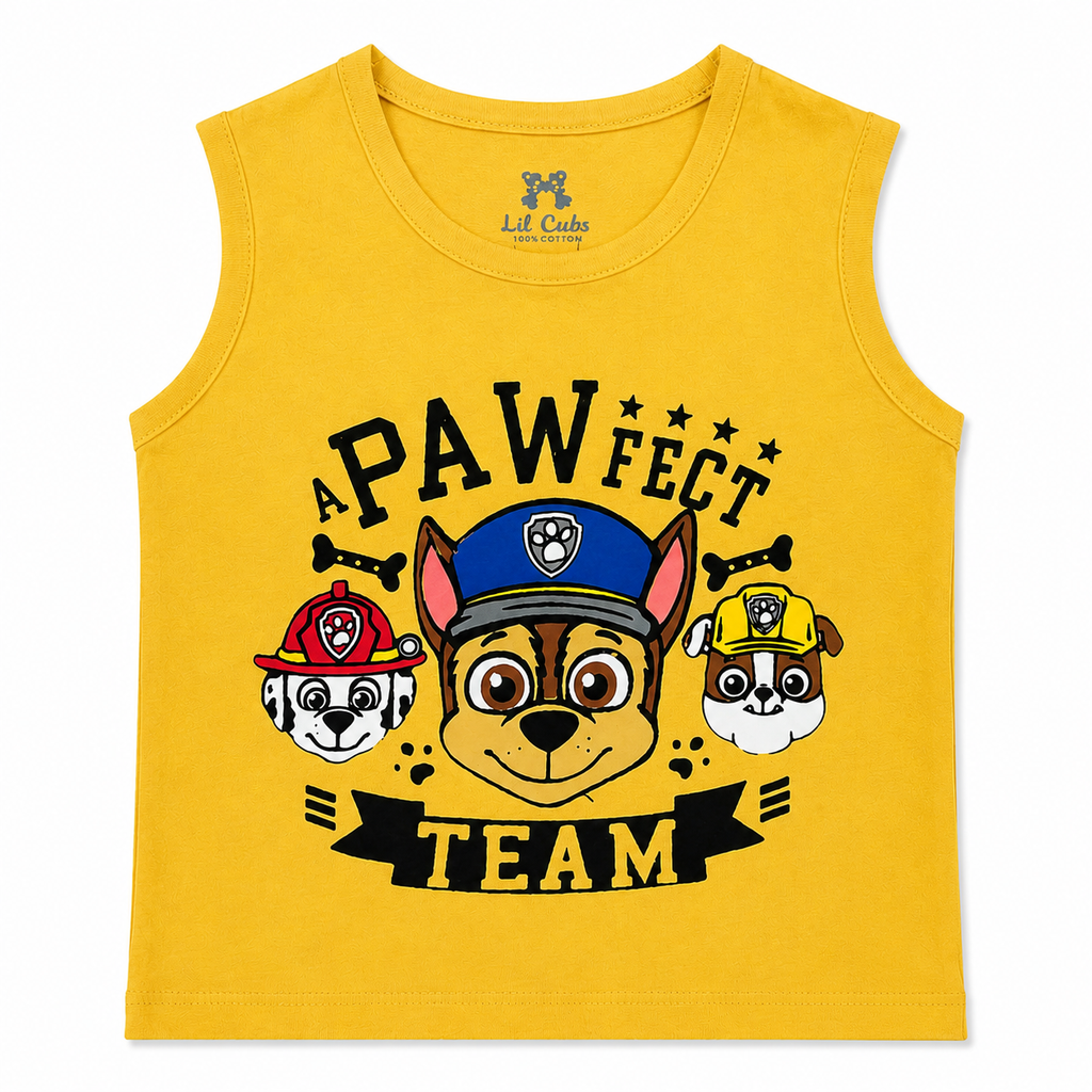 Yellow Paw Team Print Summer Coord Set (Ages 1-12)