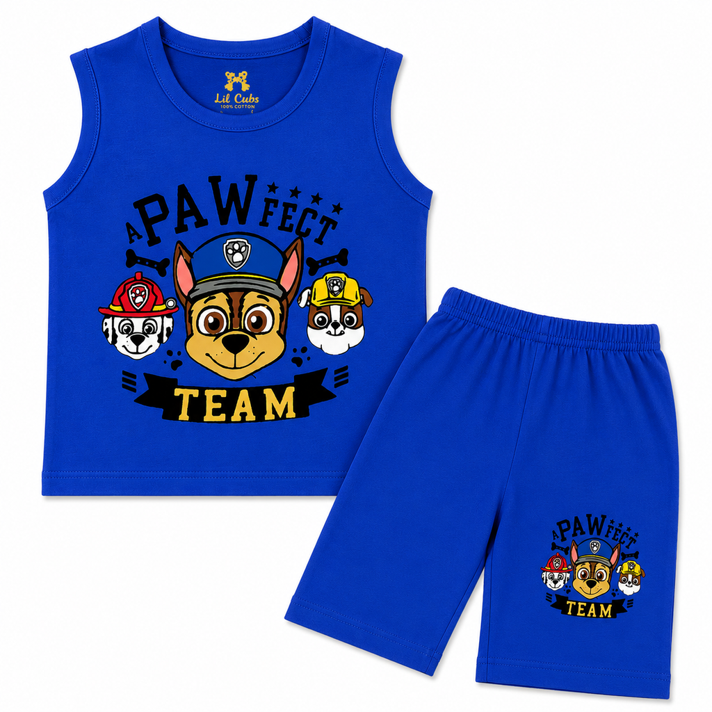 Blue Paw Team Print Summer Coord Set (Ages 1-12)