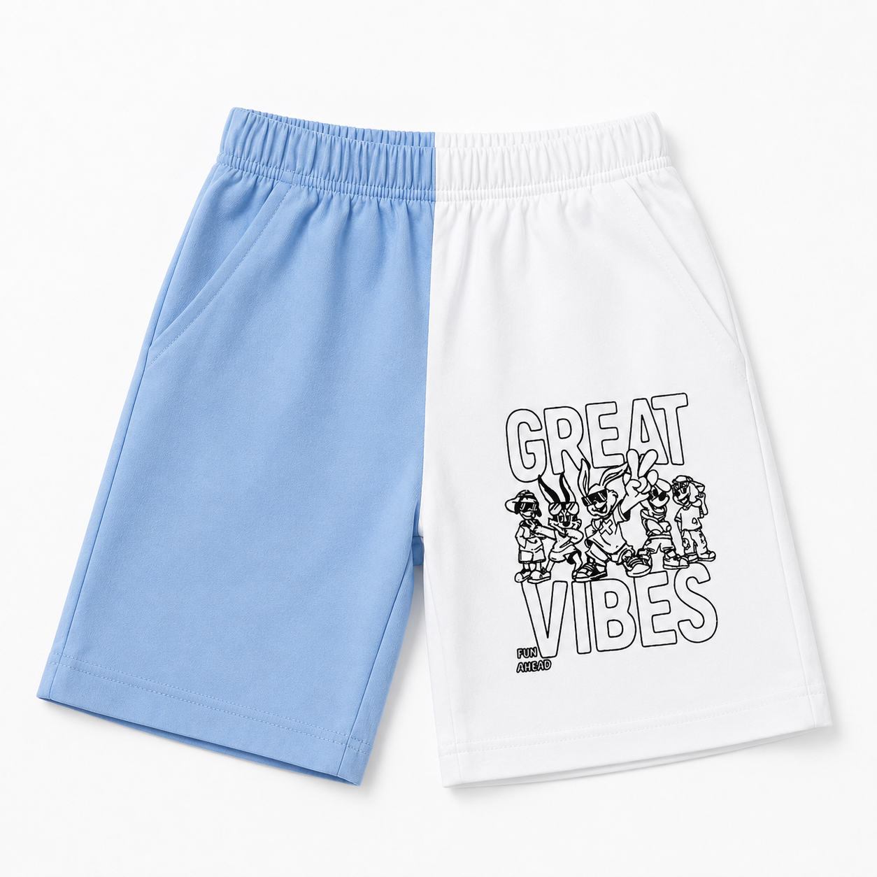 Boys Sky Blue Great Vibes Summer Coord Set (1–12 Years)