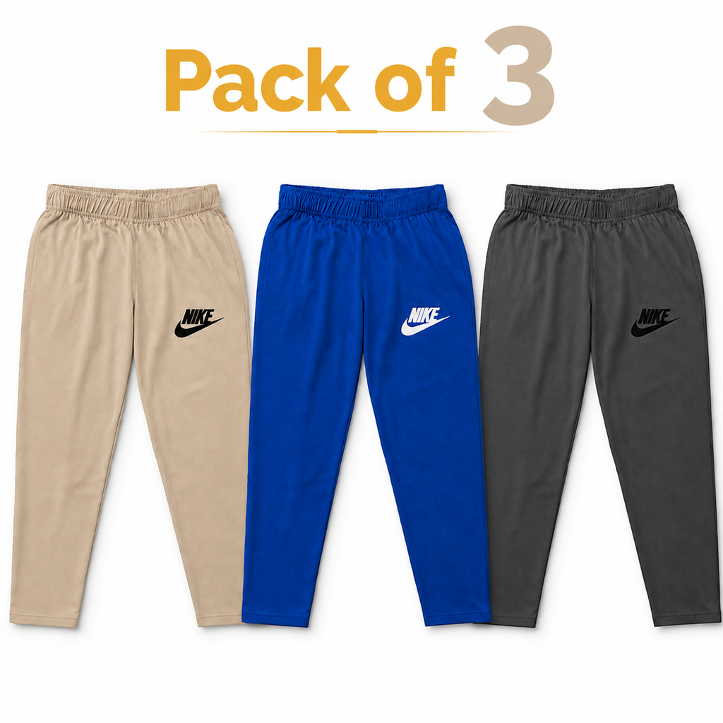 Boys Cotton Nike Trousers (Pack of 3)