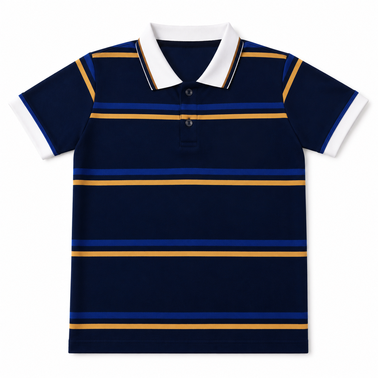 Navy Blue Polo T-Shirt with Lining (2 - 12 Years)