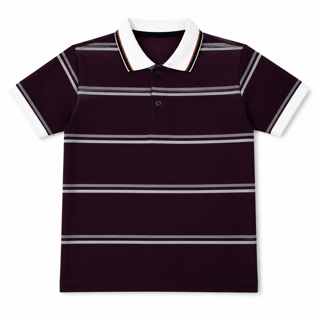 Dull Purple Polo T-Shirt with Lining (2 - 12 Years)