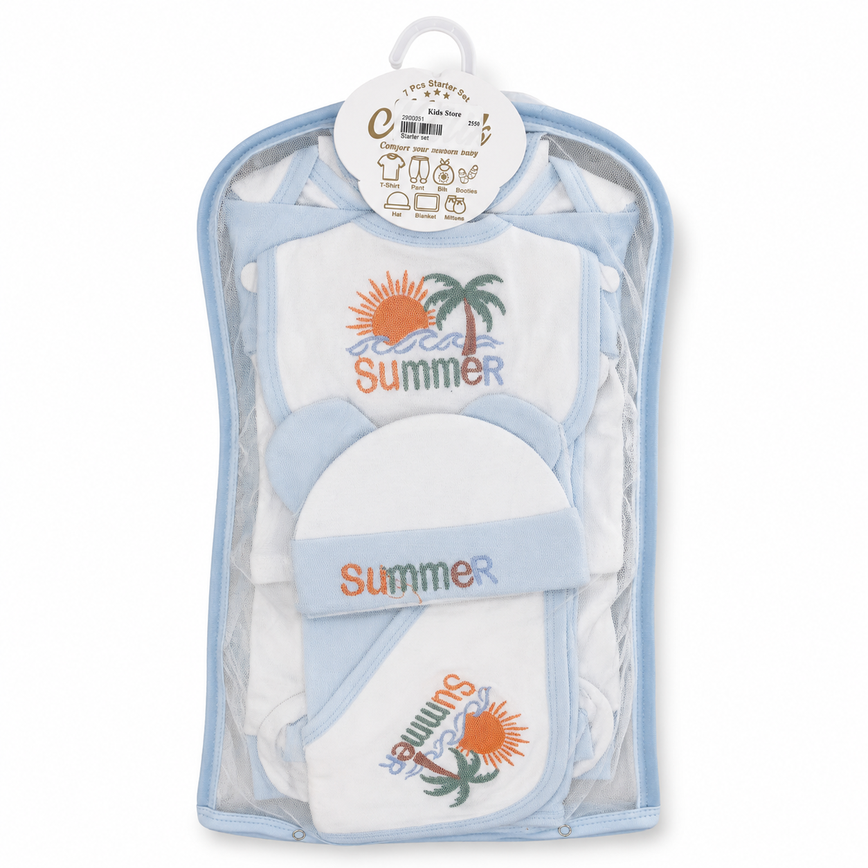 Sky Blue & White Summer Starter Set (8 Piece)