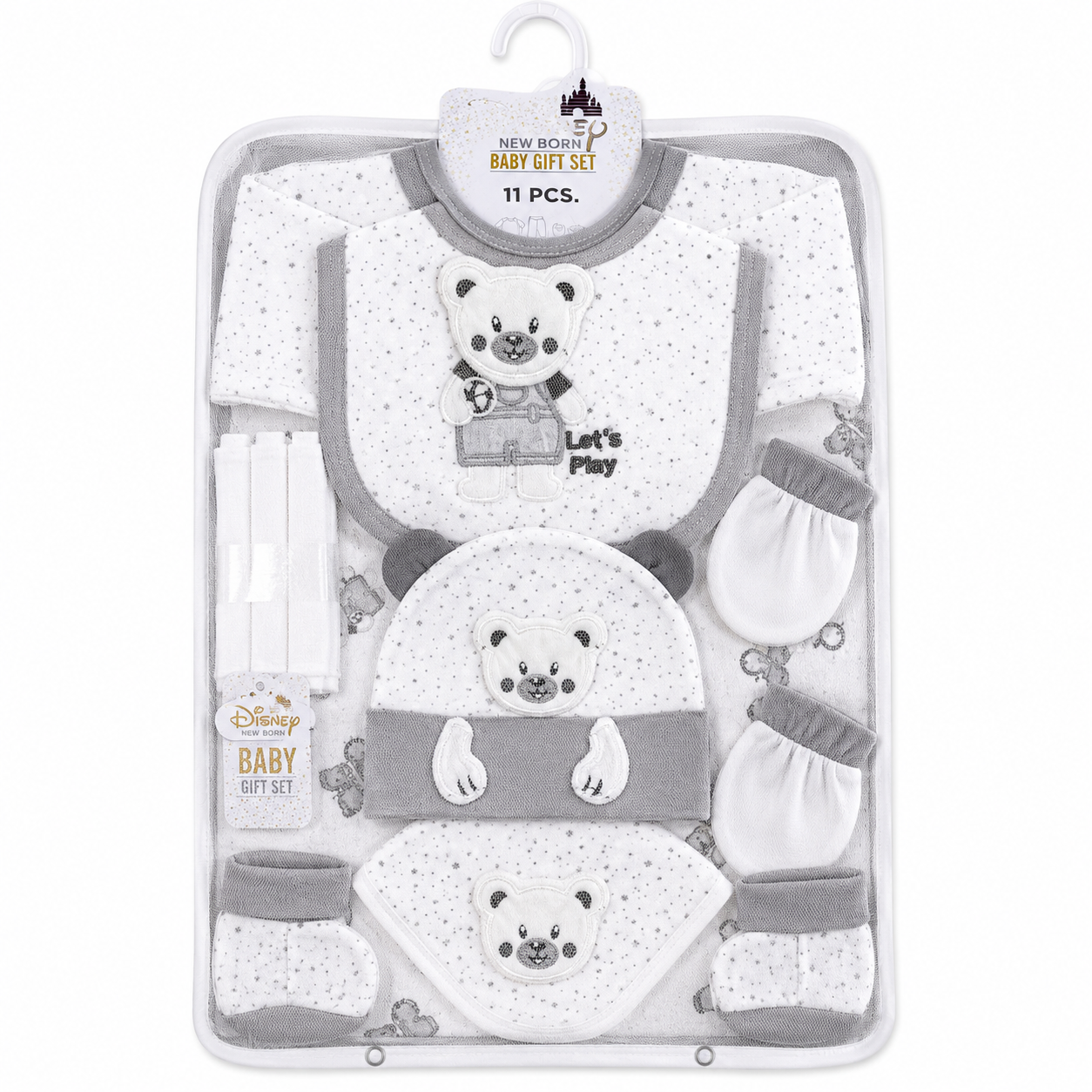 Grey & White Teddy Starter Set (11 Piece)