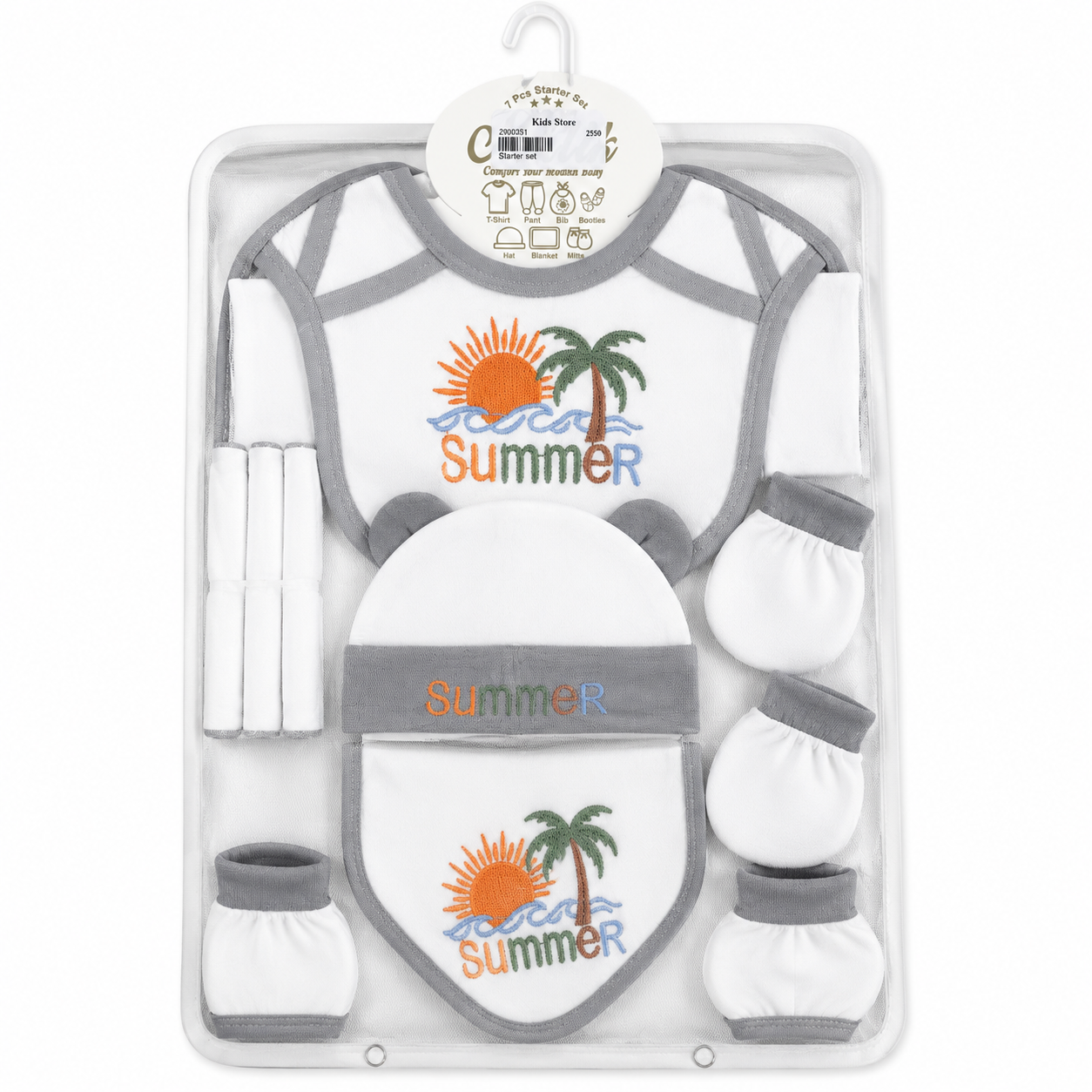 Grey & White Summer Starter Set (8 Piece)