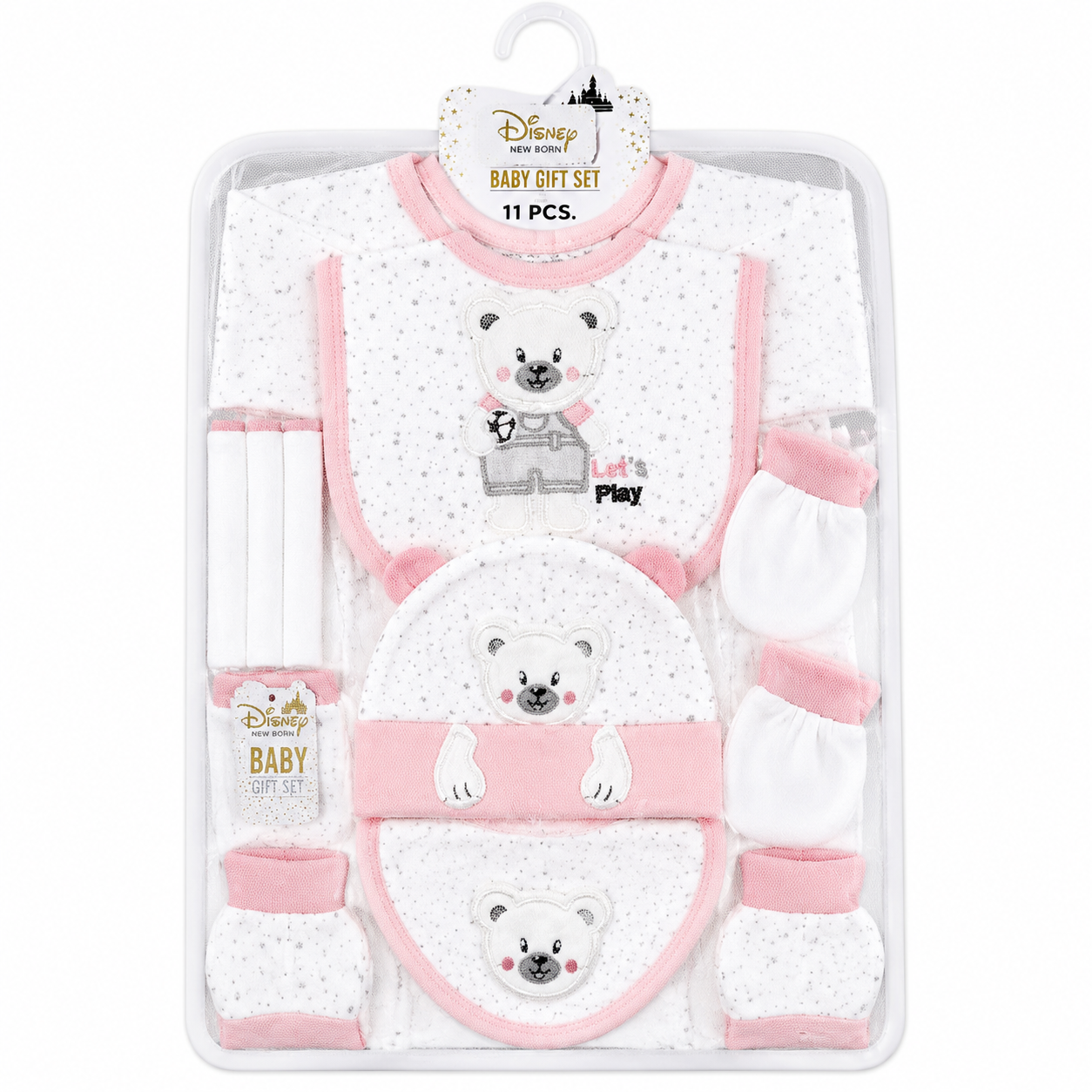 Pink & White Teddy Starter Set (11 Piece)