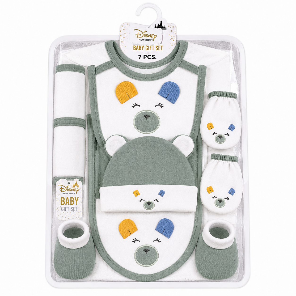 Dull Green & White Panda Starter Set (7 Piece)