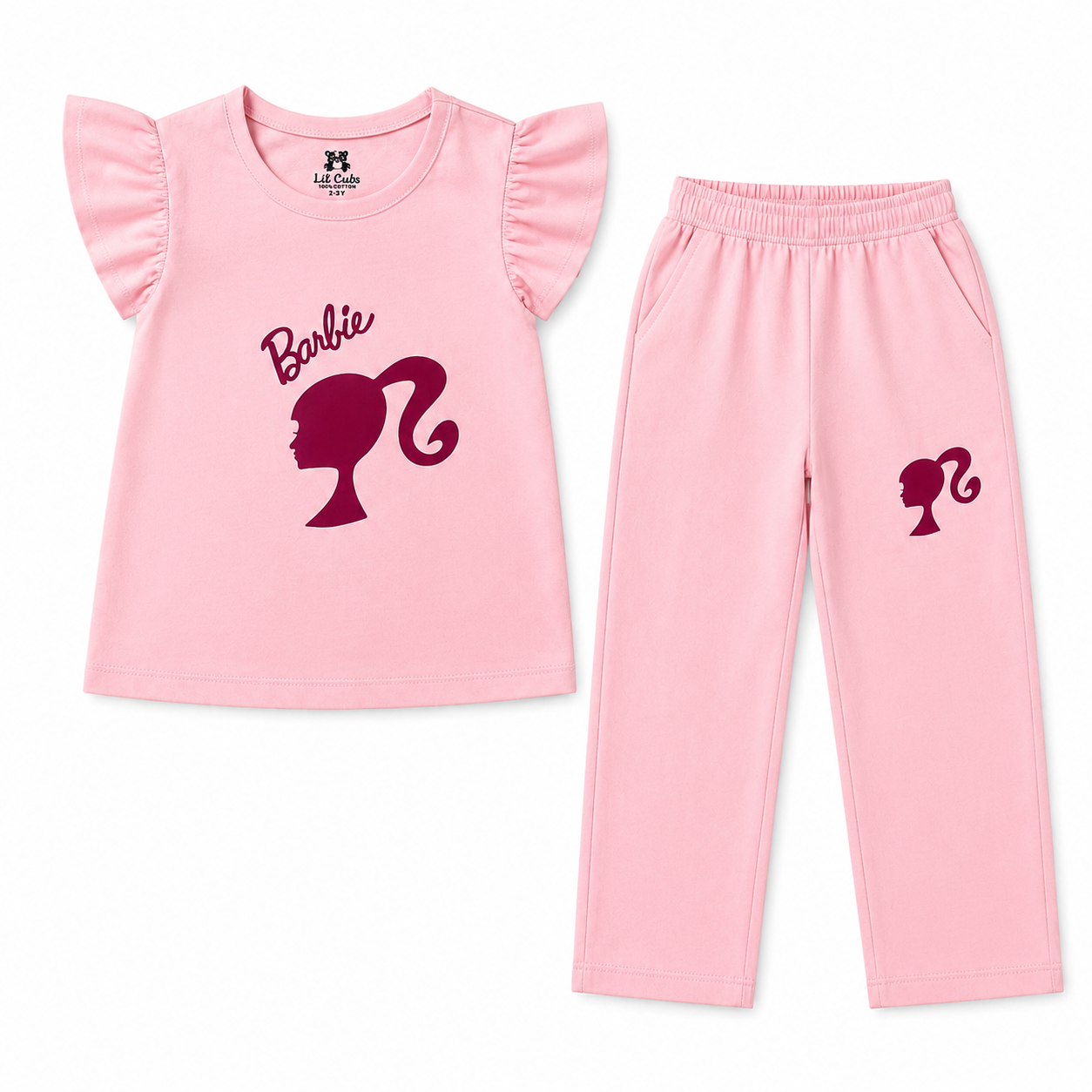 Girls Pink Barbie Summer Coord Set (2 Piece)