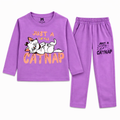 Pink summer coord set for kids by Lil' Cubs, featuring a matching two-piece cat-themed design for comfortable warm-weather wear.