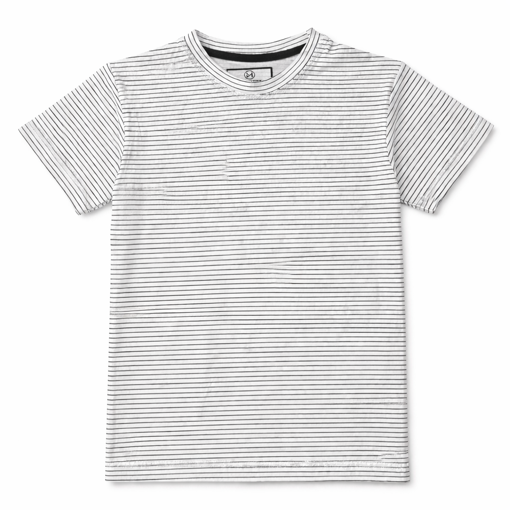 White T‑Shirt with Black Lining - Lil' Cubs