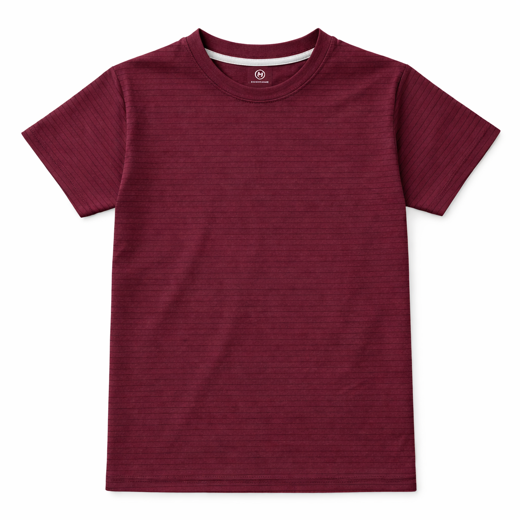 Maroon T‑Shirt with Black Lining - Lil' Cubs