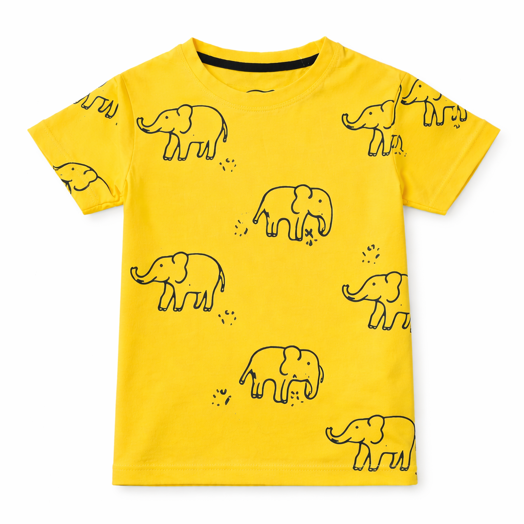 Yellow Elephant Summer Coord Set (2-Piece) - Lil' Cubs