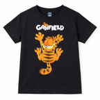 Dark grey Garfield summer coord set for kids by Lil’ Cubs, featuring a jersey cotton two-piece outfit with Garfield print.