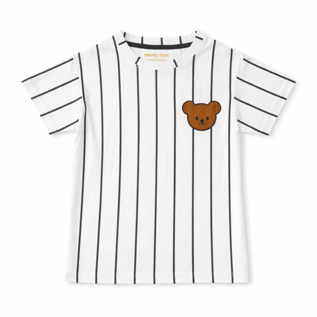 White Teddy Bear Summer Coord Set (2-Piece)