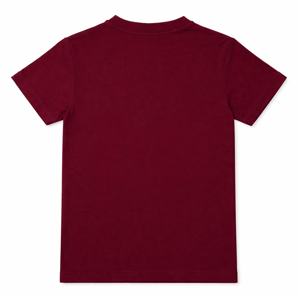 Dark red Spider Summer T-Shirt from Lil' Cubs, featuring a playful spider graphic on a lightweight summer coord set.