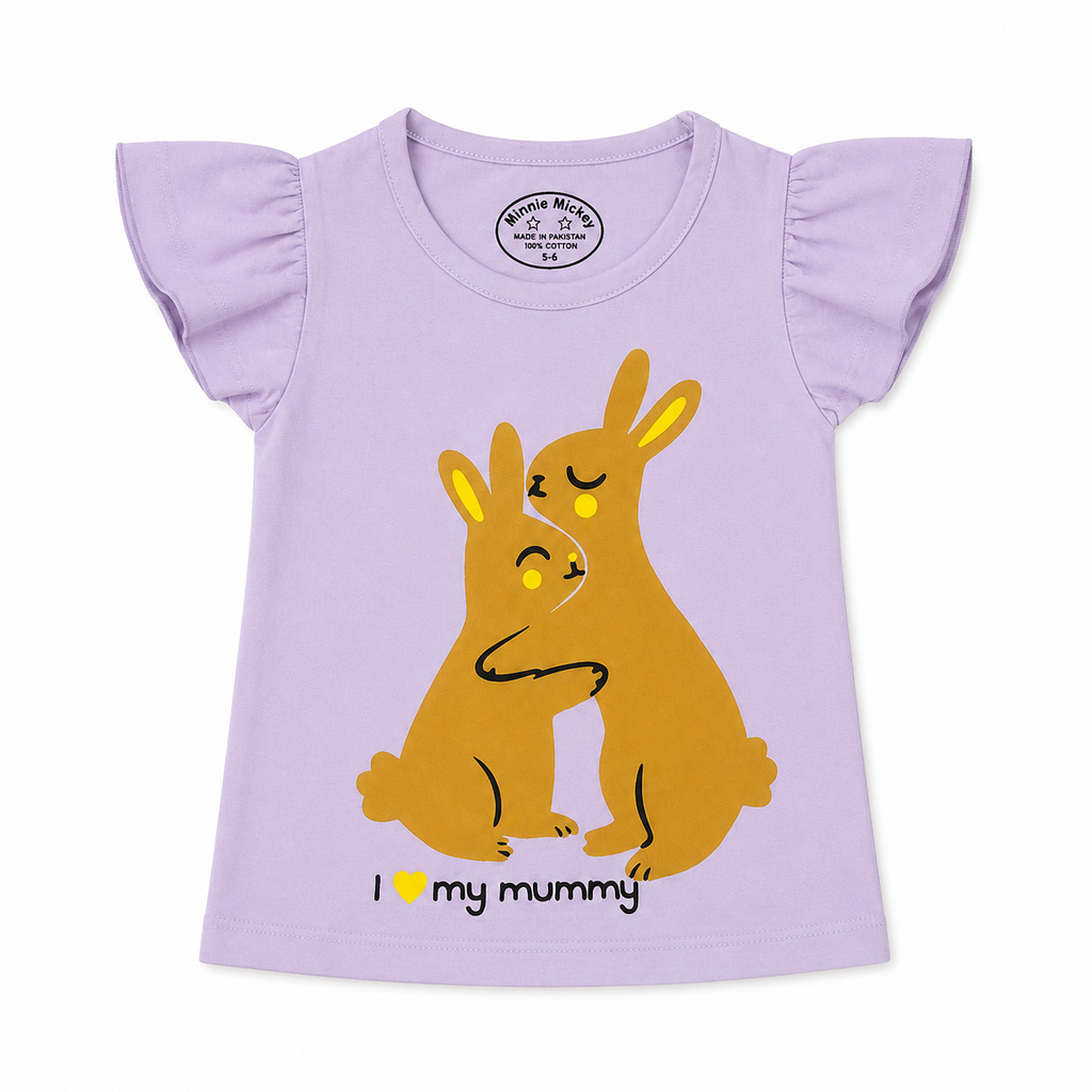 Summer Coord Set for Girls – Rabbit Print 2-Piece Set in Light Purple (Ages 1-12) - Lil' Cubs