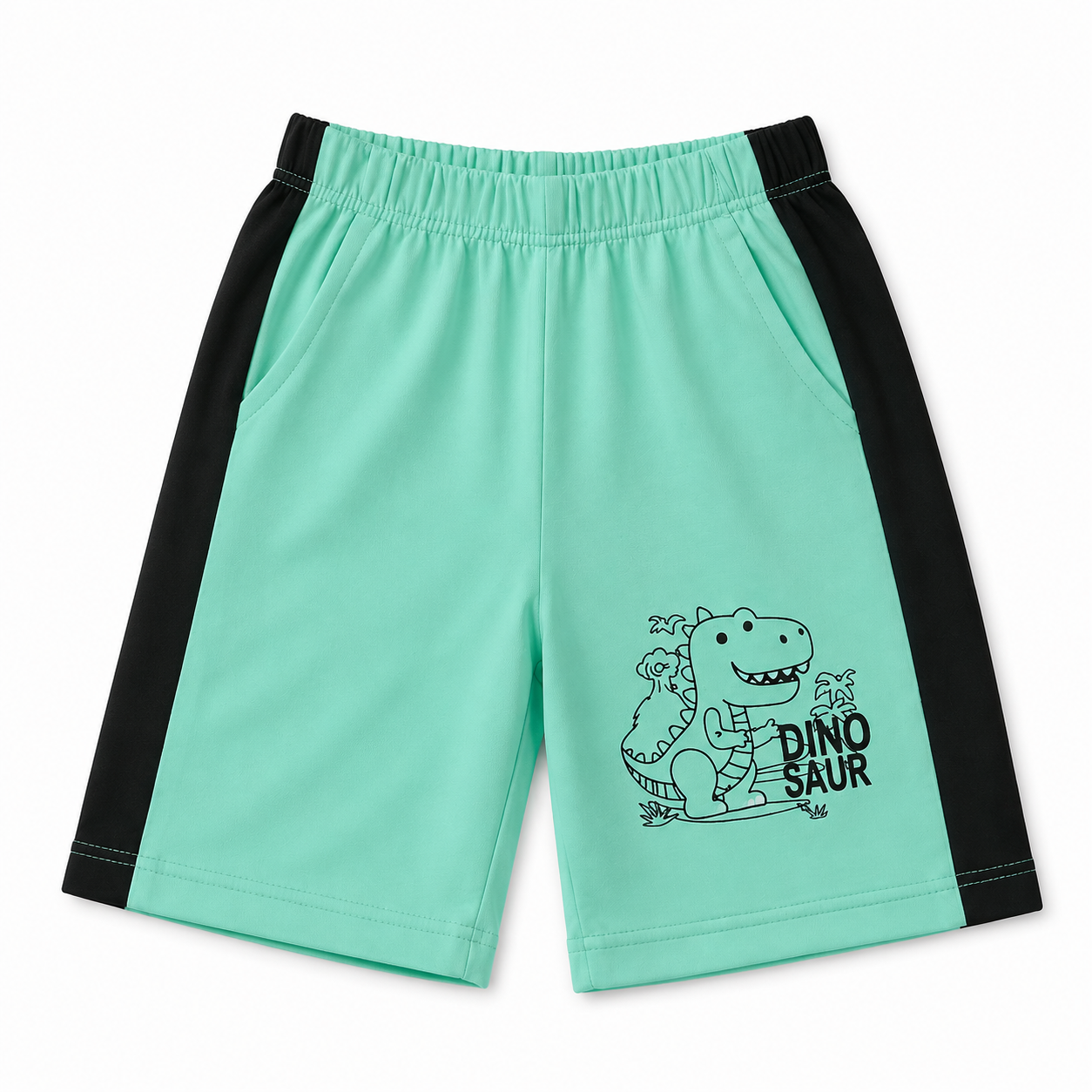 Boys Dark Green Dino Summer Coord Set (1–12 Years)