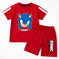 Boys Red Sonic Print Summer Coord Set (1–12 Years) - Lil' Cubs
