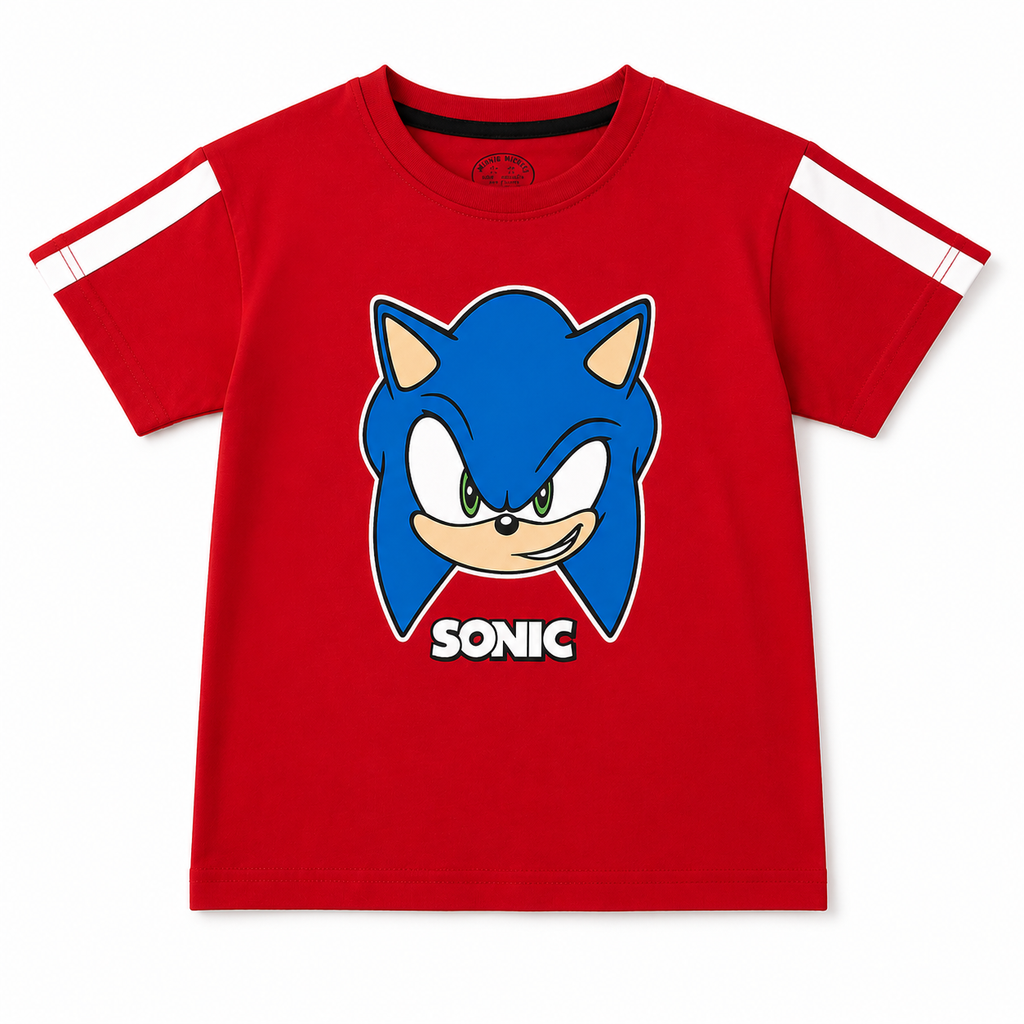 Boys Red Sonic Print Summer Coord Set (1–12 Years) - Lil' Cubs