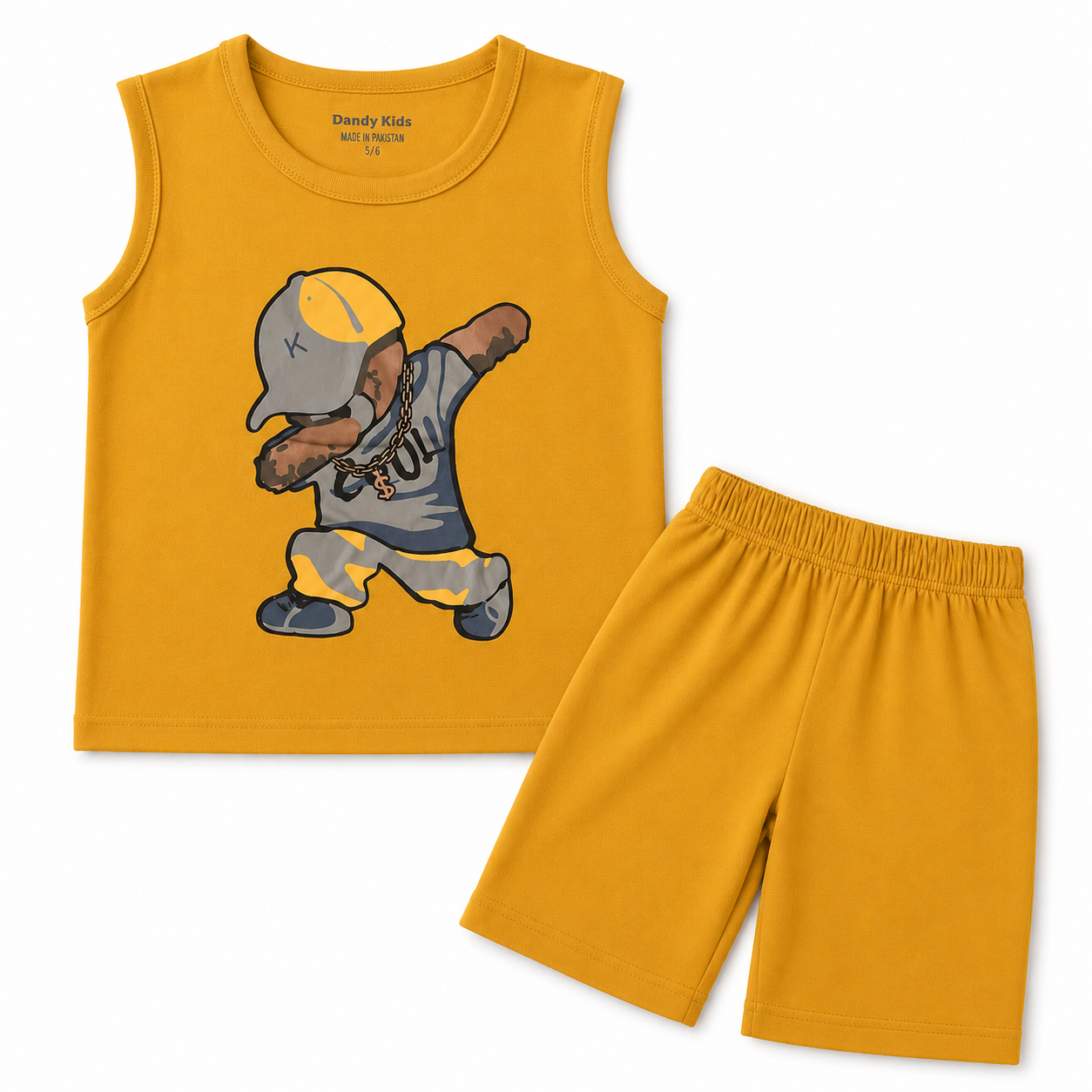Gold Cool Bear Summer Coord Set (Ages 1-12)