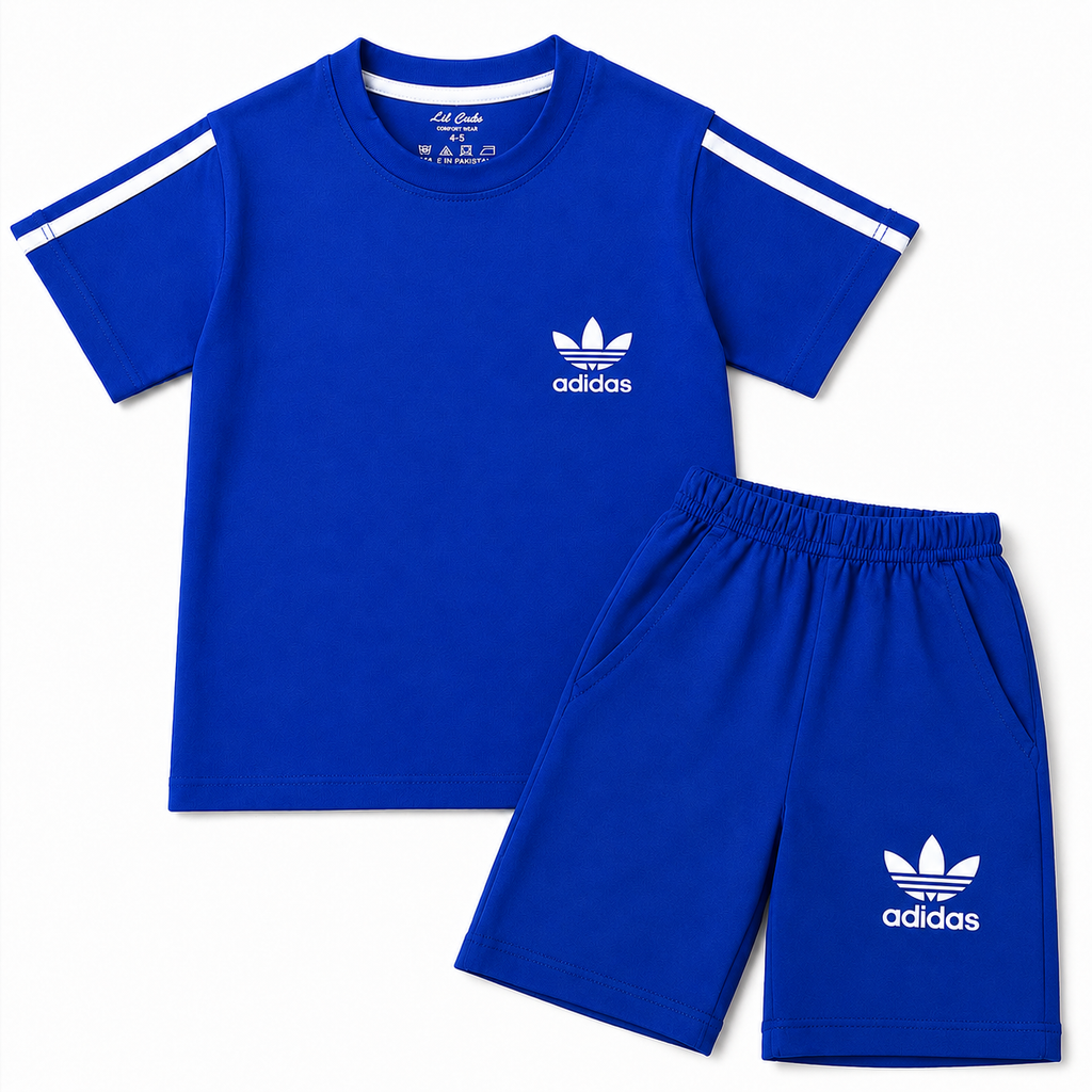 Boys Royal Blue Addidas Summer Coord Set (1 - 12 Years) - Lil' Cubs