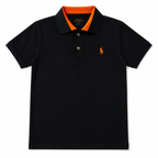 Black Polo T-Shirt (2 - 12 Years) - Lil' Cubs