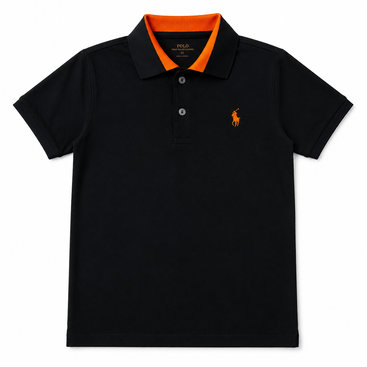 Black Polo T-Shirt (2 - 12 Years) - Lil' Cubs
