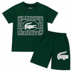 Dark Green Crocodile Summer Coord Set for Boys (1–12 Years) - Lil' Cubs