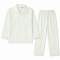 Kids White & Green Lining Print Summer Night Suit (5 - 12 Years) - Lil' Cubs